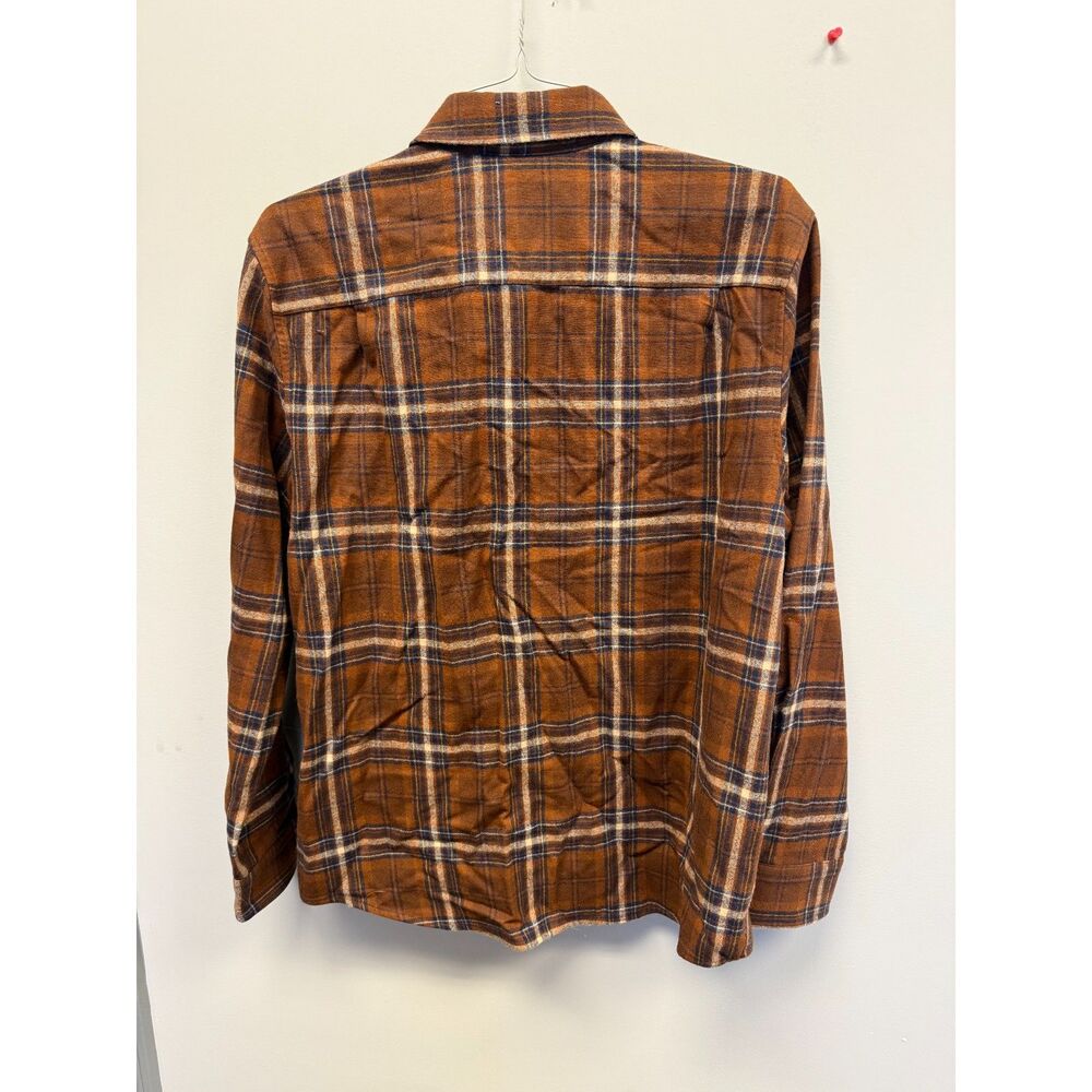 Pendleton Fireside Flannel Shirt Mens L Brown Plaid 100% Virgin Wool Button Up - Picture 2 of 5